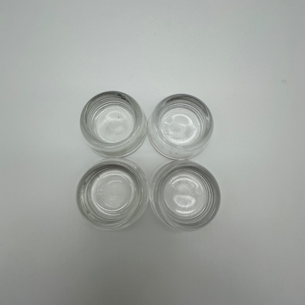 Vintage Hazel Atlas Clear Glass Furniture Casters Floor Protectors Set of 4 2in